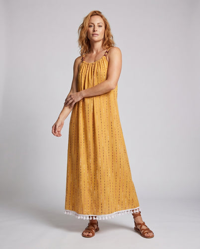 Damen Maxikleid mit luftiger Silhouette und Bauchbinde