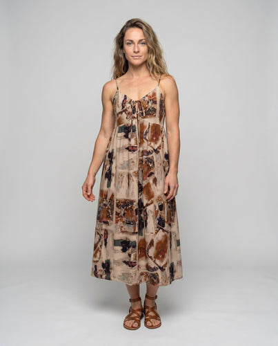 Damen Maxikleid mit Spaghettiträgern und floralem Design
