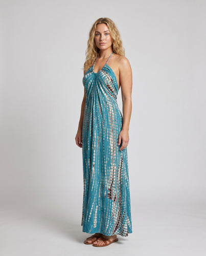 Damen Maxikleid mit tiefem V-Ausschnitt und eleganten Spaghettiträgern