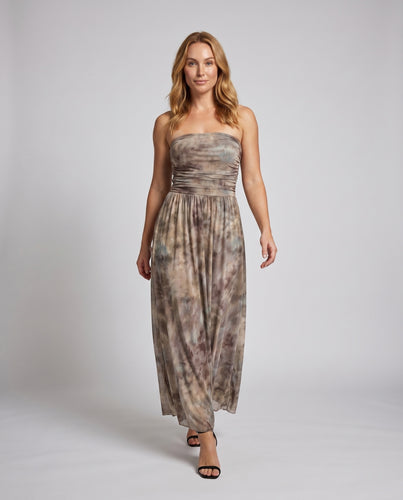 Damen Maxirock mit bandeau Oberteil und eleganter Faltenlegung