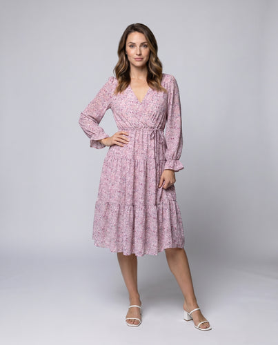 Damen Midi-Kleid mit floralem Muster und lässigem Design