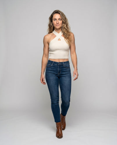 Damen Crop-Top mit raffiniertem Criss-Cross-Design EB