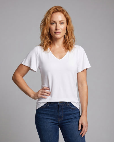 Damen lässiges T-Shirt mit verführerischem Rückenausschnitt EB