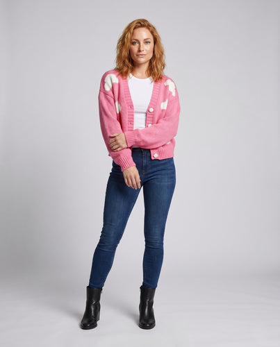 Damen modische Strickjacke mit Wolkenmuster EB