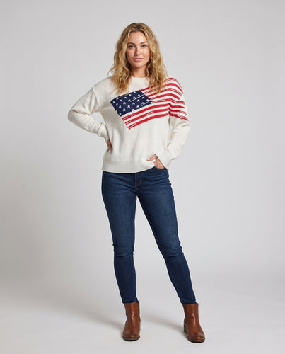 Damen Pullover mit Flaggenmuster EB