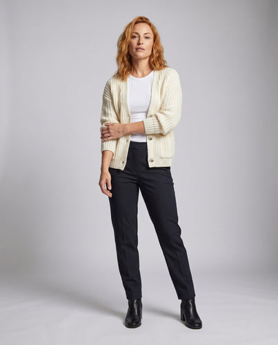 Damen Strickjacke mit großen Knit-Mustern und Taschen EB