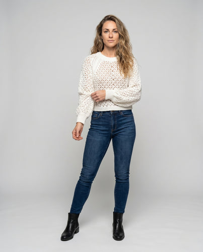 Damen Strickoberteil mit offenem Rücken EB