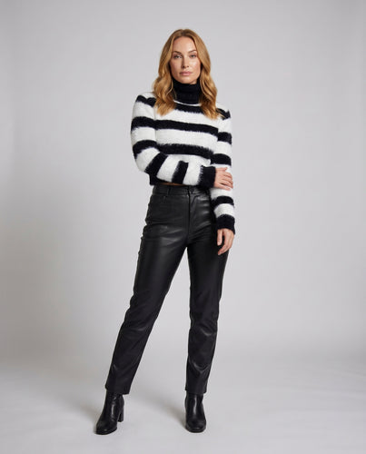 Damen Strickpullover mit modischen Querstreifen EB