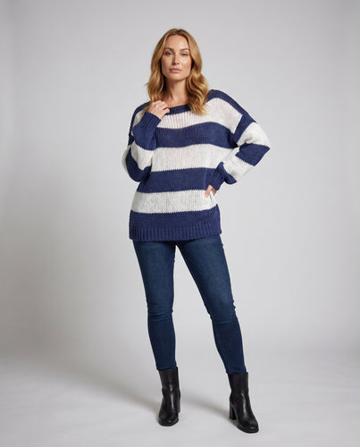 Damen Strickpullover mit weitem Ausschnitt von EB