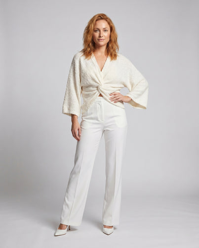 Damen Wickeljacke mit strukturierter Oberfläche und weitem Schnitt EB