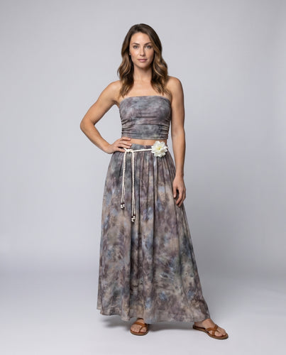 Damen Set mit Strapless Oberteil und weitem Rock EB