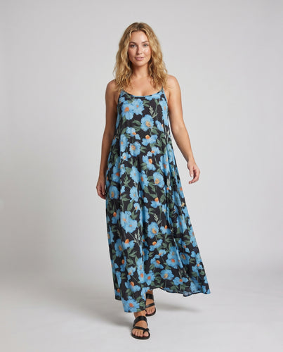 Damen sommerliches Maxikleid mit floralem Muster EB