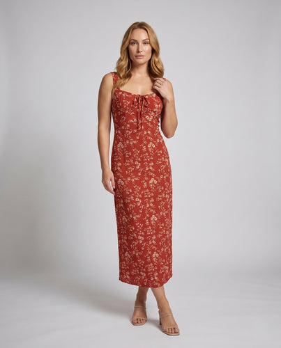 Damen Sommerliches Maxikleid mit verspieltem Blumenmuster und zarten Trägern EB