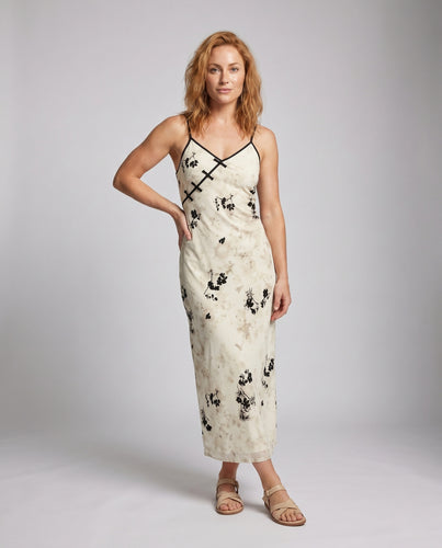 Damen Spaghettiträger-Kleid mit floralem Design und elegantem V-Ausschnitt EB
