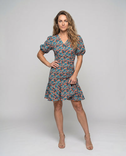 Damen Verspieltes Minikleid mit floralem Muster und Rüschendetails EB