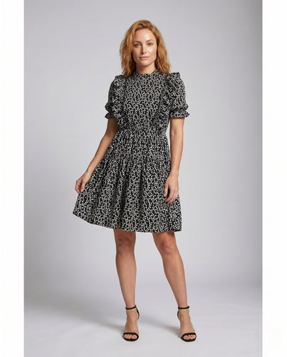 Damen vielseitiges Kleid mit Rüschen und elastischem Taillenband EB