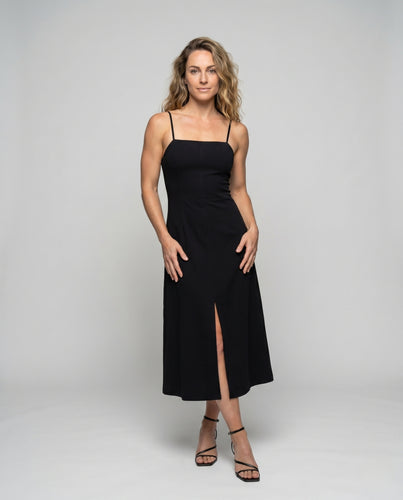 Damen Wickelkleid mit lässigem Ausschnitt und hohem Schlitz EB