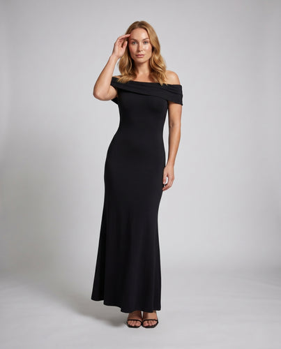 Damen Off-Shoulder Maxikleid EB