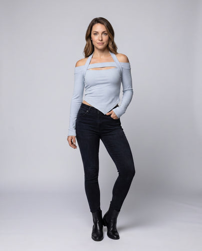 Damen Off-Shoulder Oberteil mit raffinierten Cut-Out-Details EB