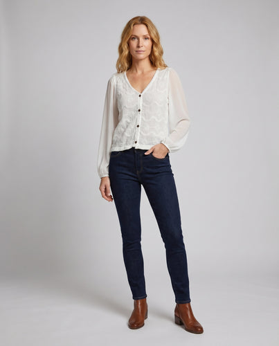 Damen elegante bestickte Bluse EB