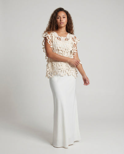 Damen Elegante Spitze Bluse mit innovativem Design EB