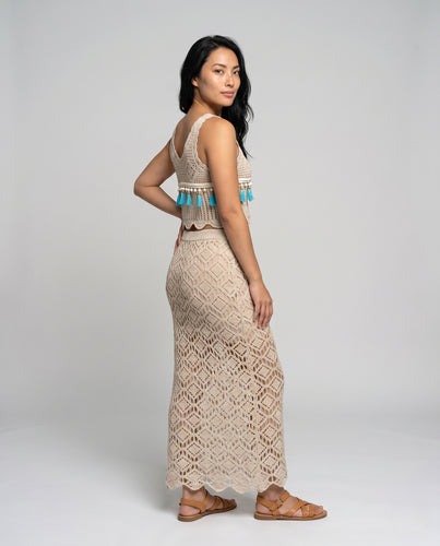 Damen Elegantes, handgehäkeltes Sommerkleid EB