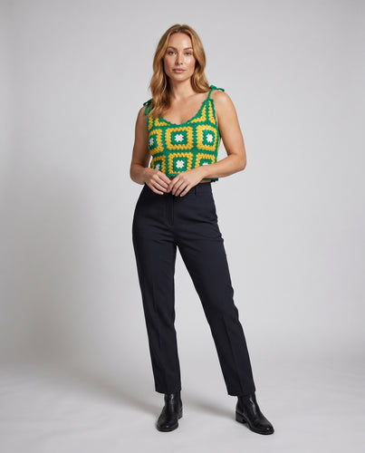 Damen gehäkeltes Crop-Top mit geometrischem Muster EB
