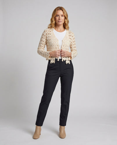 Damen Häkel-Cardigan mit dekorativen Mustern EB