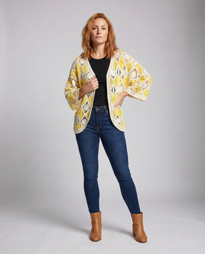 Damen Häkel-Kimono mit weitem Schnitt EB