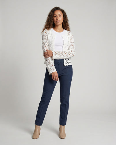 Damen Häkelbluse mit floralen Mustern und transparentem Design EB