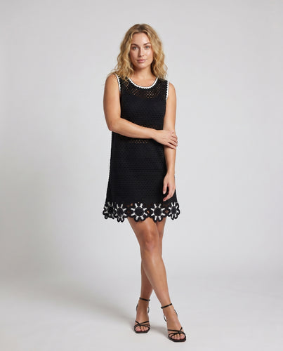 Damen Häkelkleid mit floralem Abschluss EB