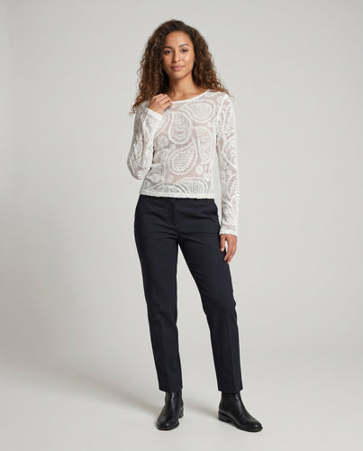 Damen Häkeloberteil mit romantischem Paisleymuster EB