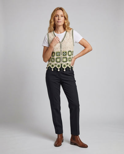 Damen Häkeltop mit aufwendigen floralen Details EB