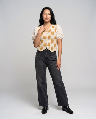 Damen Häkelweste mit geometrischem Muster EB