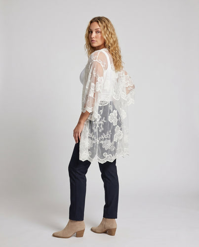Damen Luftige Spitzenjacke EB