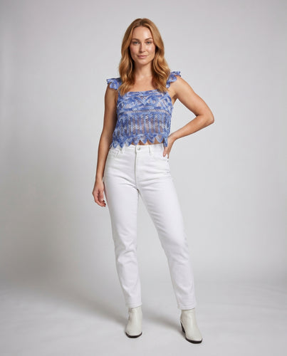 Damen luftiges Häkel-Top mit kreativen Details EB
