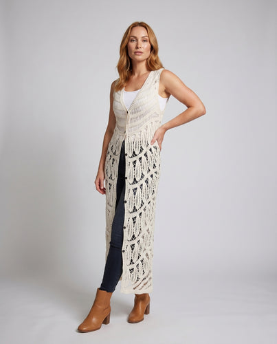 Damen luftiges Häkelkleid EB