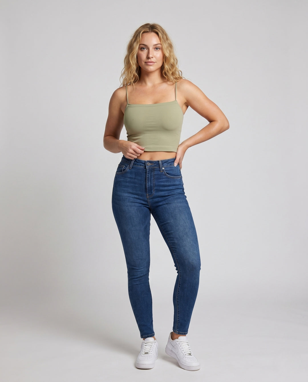 Damen Spaghetti-Trägertop aus hochwertigem, leichtem Material EB
