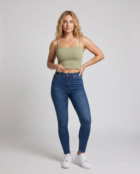 Damen Spaghetti-Trägertop aus hochwertigem, leichtem Material EB