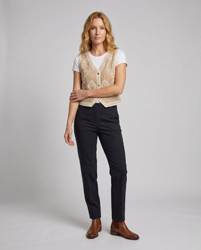 Damen Spitzenhäkelbluse mit Fransen EB
