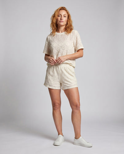 Damen Zweiteiliges Freizeit-Outfit mit romantischem Häkel-Design EB