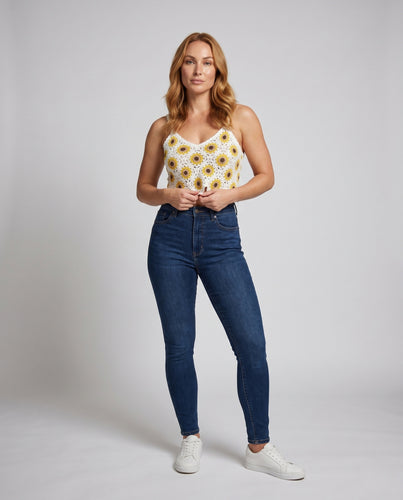Damen Häkeloberteil mit floralen Applikationen EB