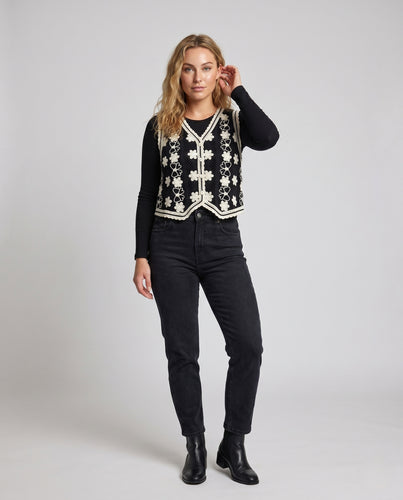 Damen handgehäkelte Bluse mit floralen Mustern EB
