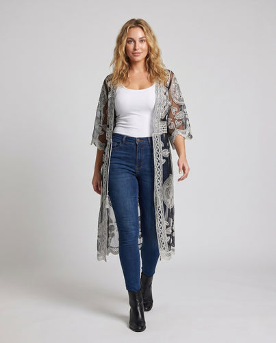 Damen luftiger Sommerkimono EB
