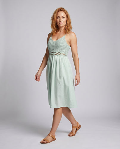 Damen maxi Kleid mit feiner Spitzenverzierung EB