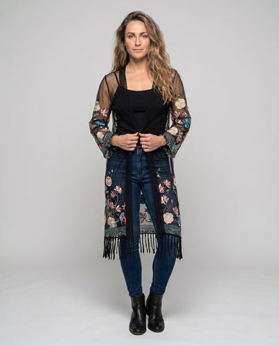 Damen Transparente Spitzenjacke EB