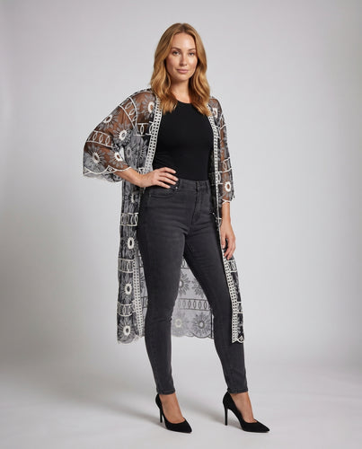 Damen transparente Strandrobe EB