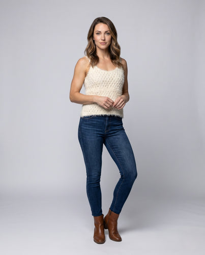 Damen Flauschiges Crop-Top EB
