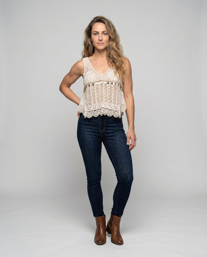 Damen gehäkelte Festtagsbluse EB