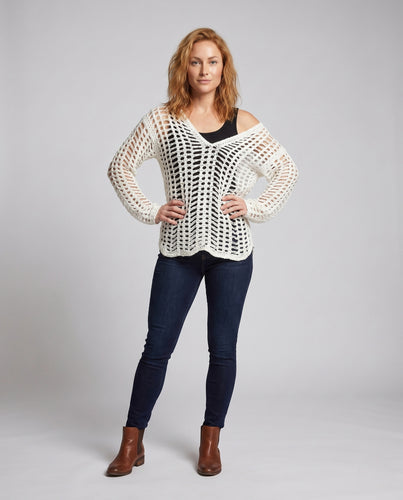 Damen luftige Strickjacke mit V-Ausschnitt EB